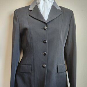 RJ Classics BLACK with GRAY COLLAR CROSSOVER COAT size 0R NWT washable